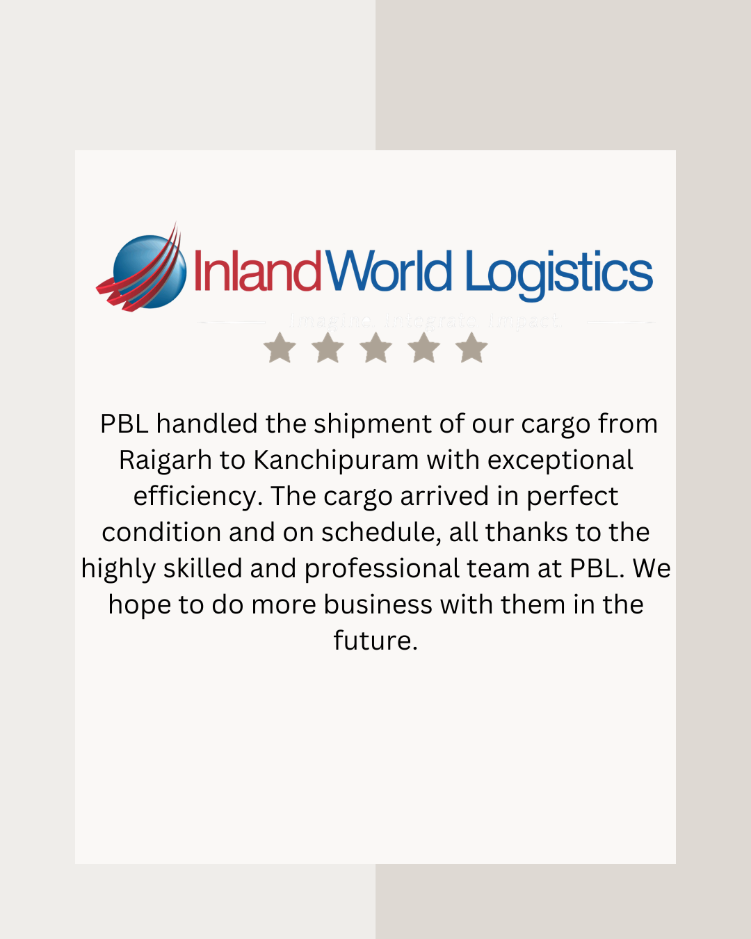 inland world logistics testimonial